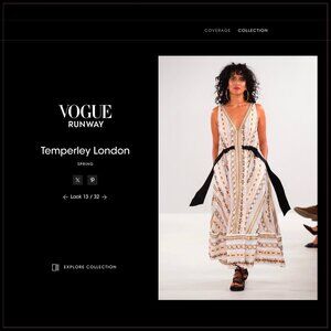 $5900 Temperley London Spirit Silk Jacquard Grecian Runway Gown